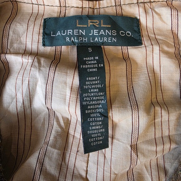 LRL Ralph Lauren Womens Tweed Vest Brown Plaid Angora Wool Blend Size S - Picture 2 of 7